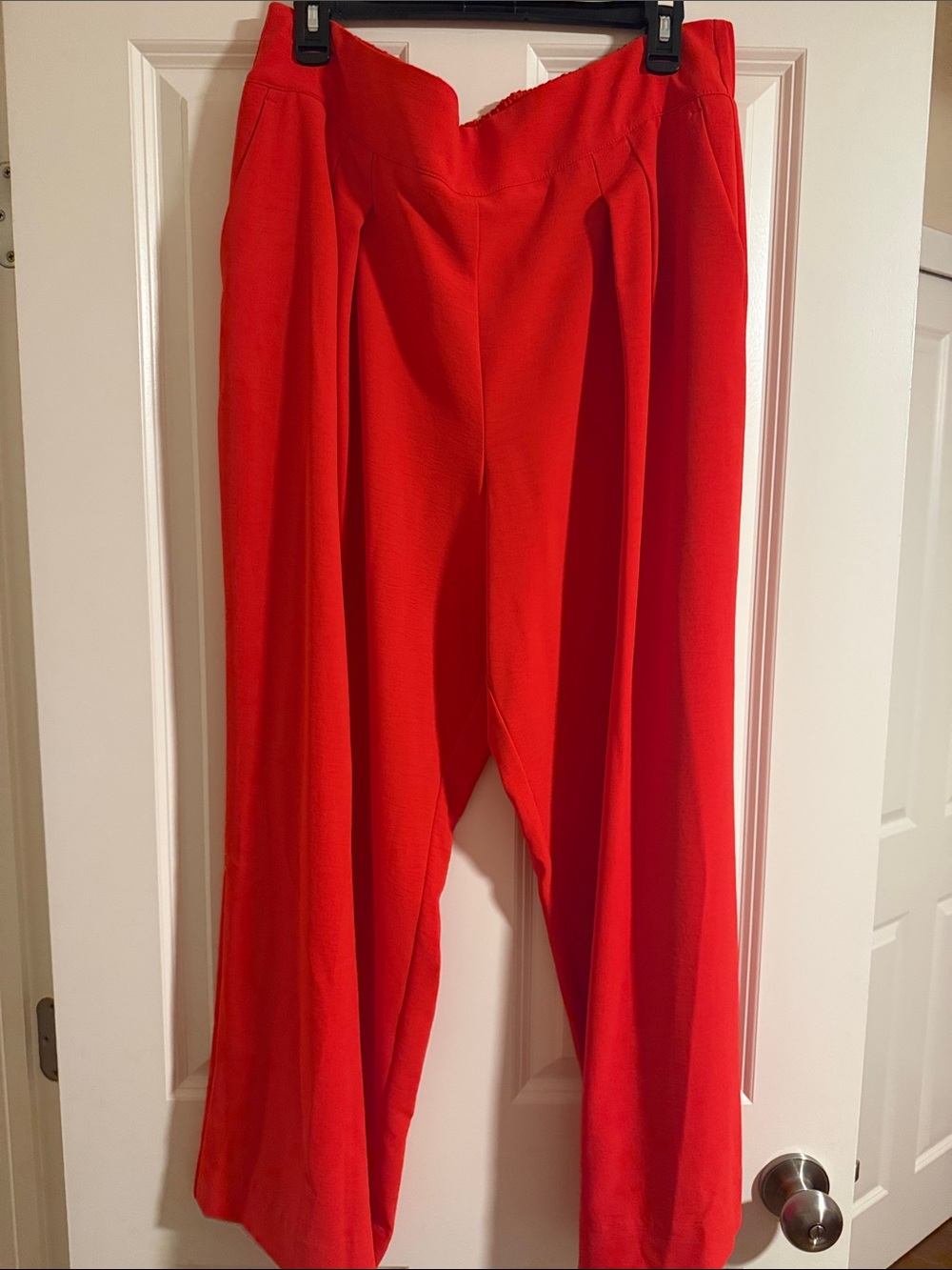 Nine West Red-Orange Wide Leg High-Waist Pants